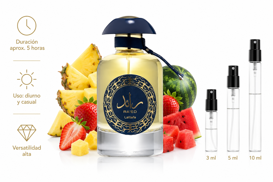 Ra´ed Luxe Edp Lattafa Decant (muestra) Hombre y Mujer