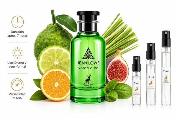 Maison Alhambra Jean Lowe Verde Aura Decant (muestra) hombre y mujer