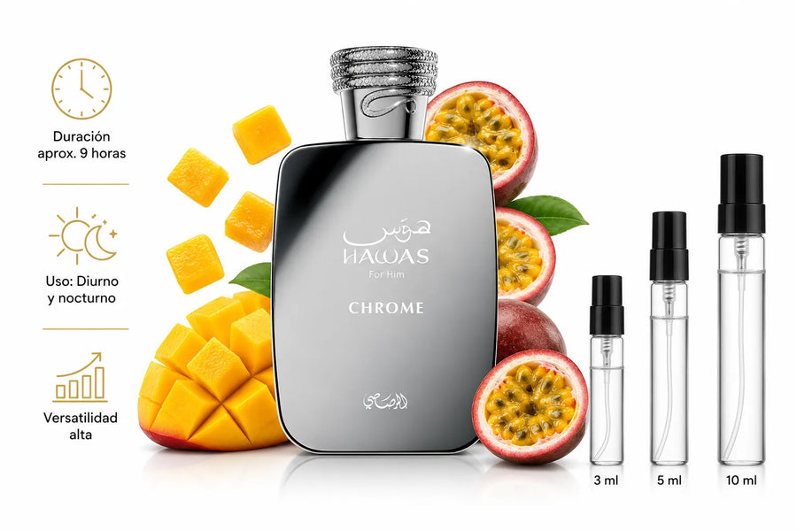 Rasasi Hawas Chrome Decant (muestra) hombre y mujer