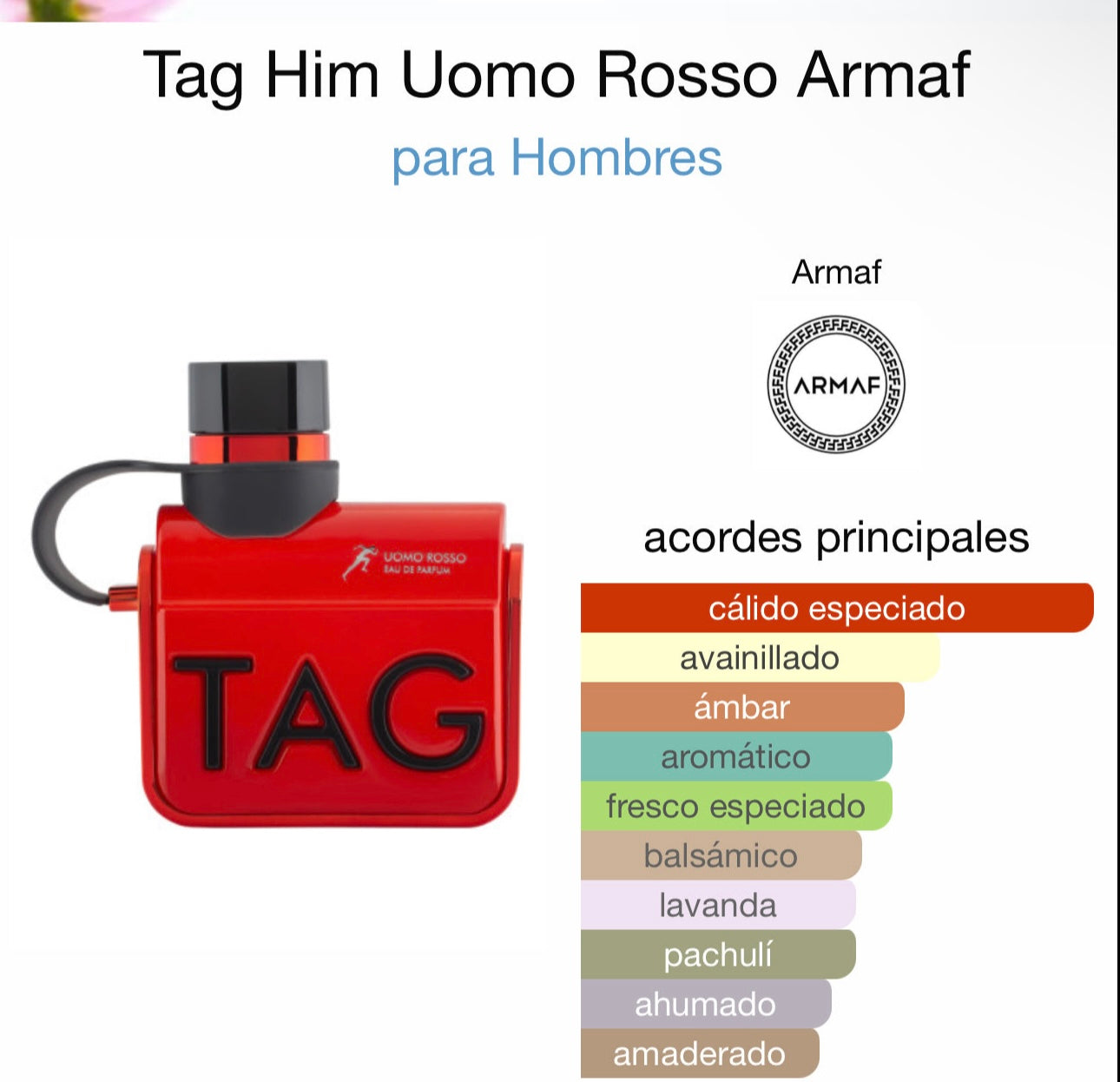 Uomo Rosso 100 ml Edp Tag Armaf