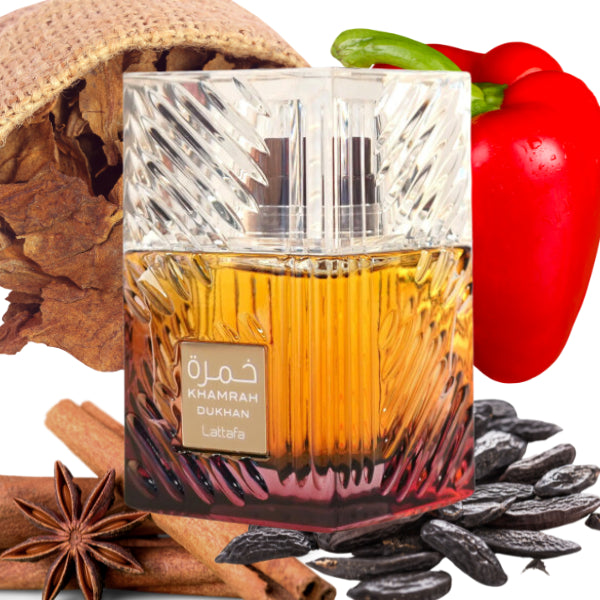 Khamrah Dukhan Lattafa Decant (muestra) Hombre y Mujer
