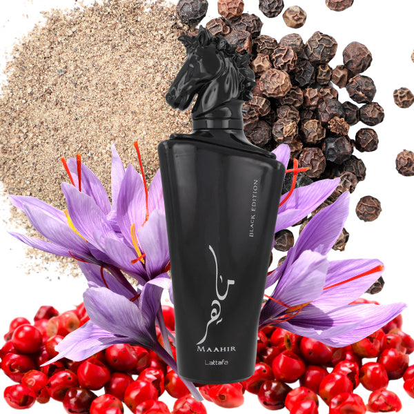 Maahir Black Edition Lattafa Decant (muestra) Hombre