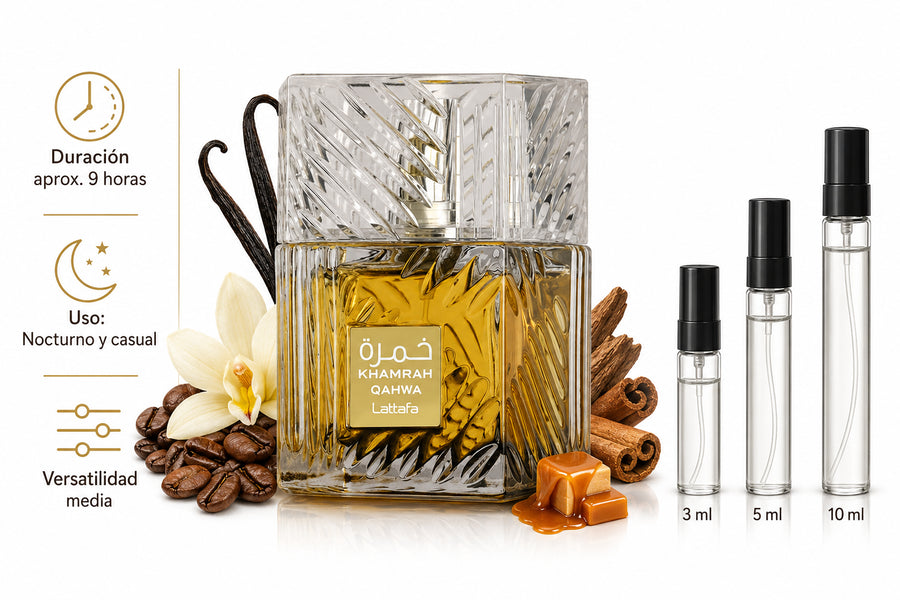 Khamrah Qahwa Lattafa EDP Decant (muestra) Hombre y Mujer