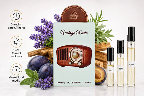 Lattafa Vintage Radio Decant (muestra) Hombre y Mujer