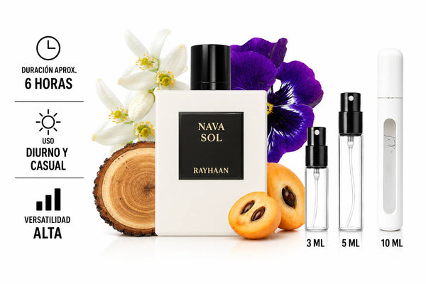 Rayhaan Nava Sol Decant (muestra) hombre y mujer